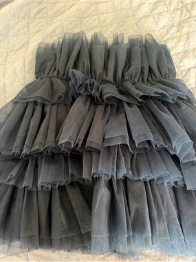 Altar’d State Tiered Navy Tulle Dress Womens Medium